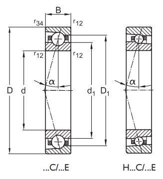 角接觸球軸承，品牌：IBC，尺寸圖4