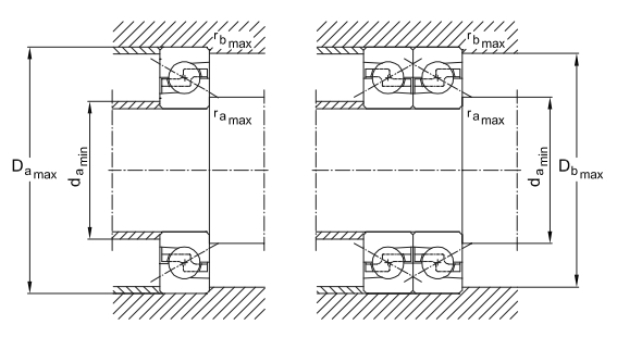 角接觸球軸承，品牌：IBC，尺寸圖2