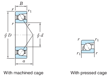 角接觸球軸承，品牌：KOYO，尺寸圖1